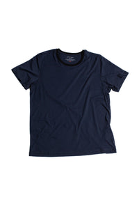 100% Peruvian Pima Cotton Contrast Neckline Replenishment Midnight T-shirt