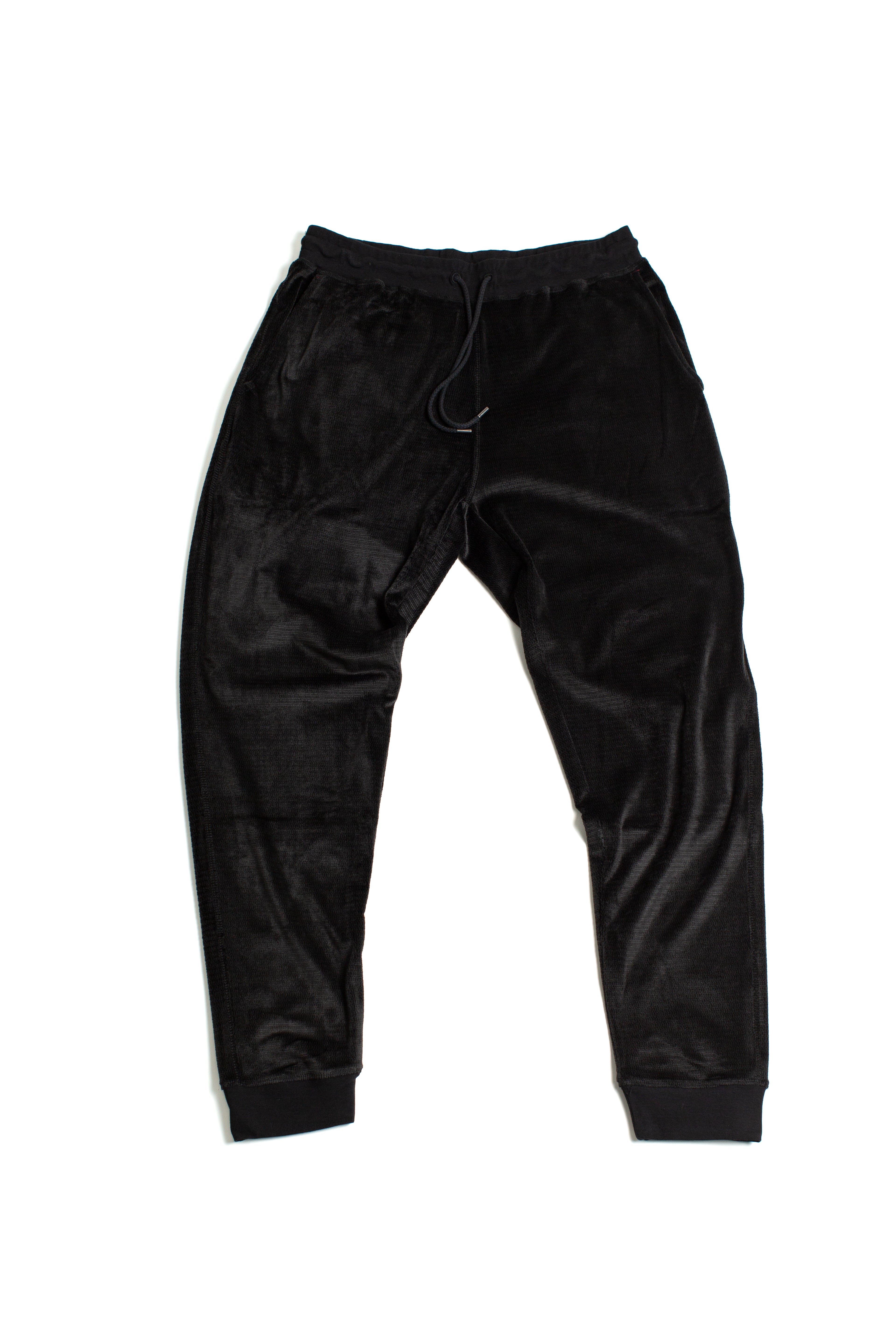 Chainlink Brushed Poly/Spandex Velour Black Jogger