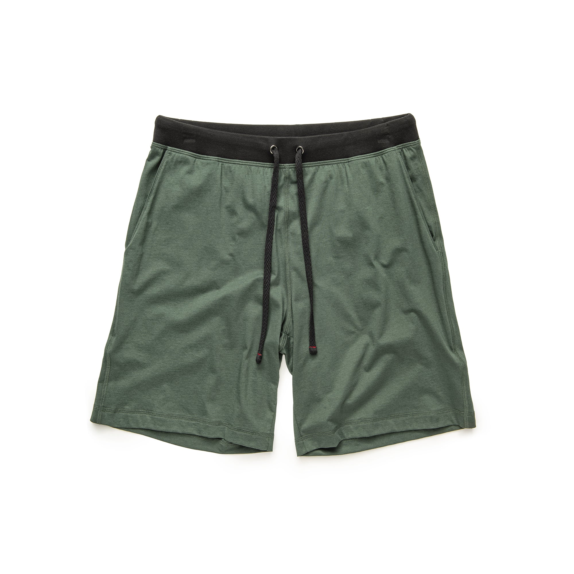 100% Peruvian Pima Cotton Contrast Waist Short in Deep Forest