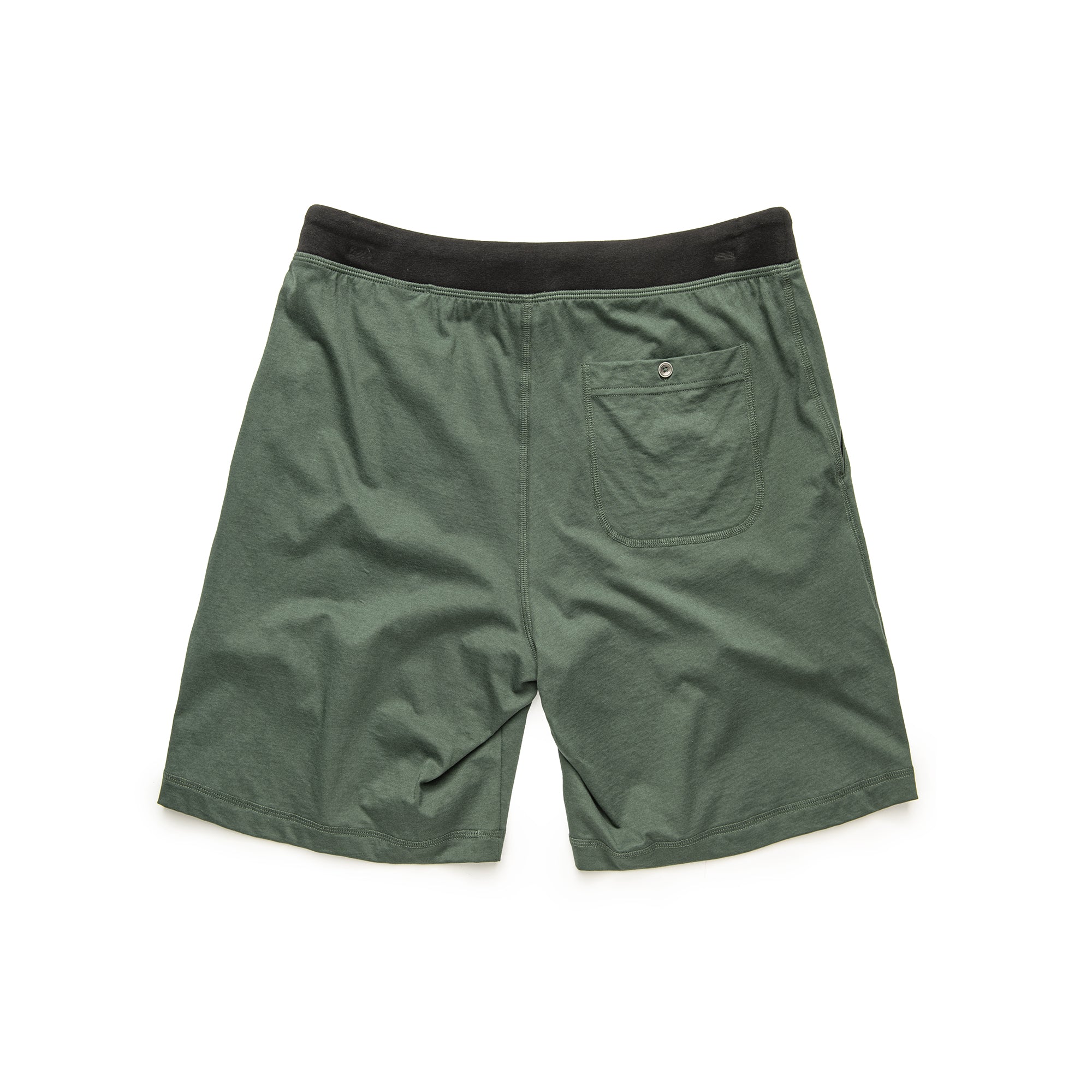 100% Peruvian Pima Cotton Contrast Waist Short in Deep Forest