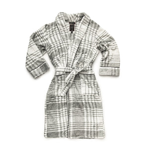 Plush Jumbo Plaid Robe in Grey