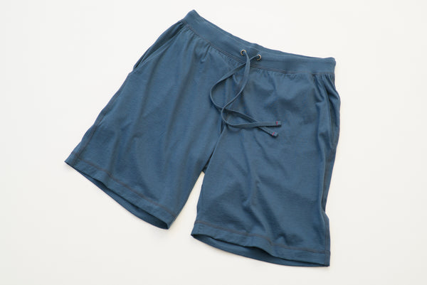 Men's short in denim blue peruvian pima cotton 